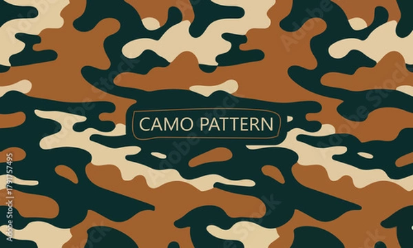 Fototapeta Seamless Camouflage Pattern in Earth Tones