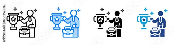 Obraz Best employee icon set multiple style collection