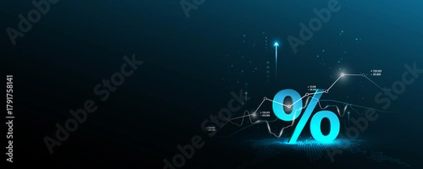 Fototapeta Market data analysis technology graph financial background