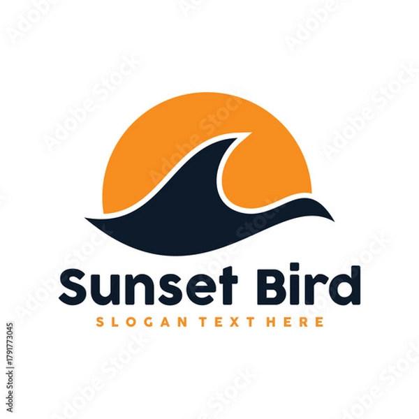 Obraz Abstract Bird and Sun Logo design vector art