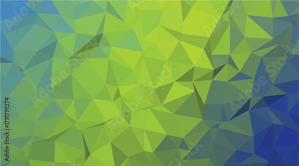 Obraz Textured Geometric Low Poly Green Blue Background