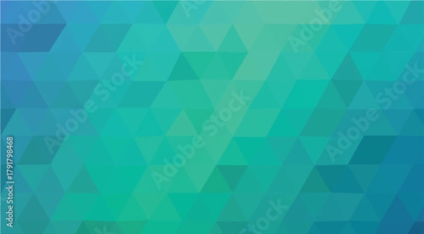 Fototapeta Geometric Blue Cyan Low Poly Triangles Background