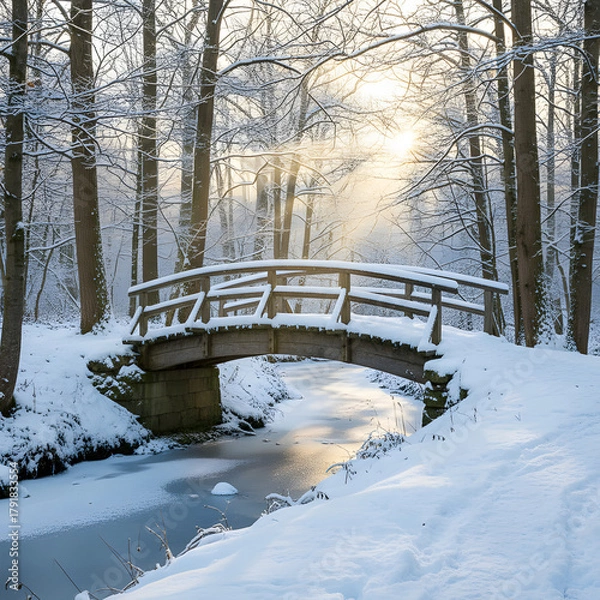 Obraz bridge in winter