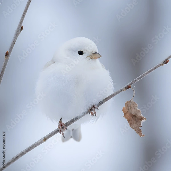 Fototapeta white tailed tit on winter