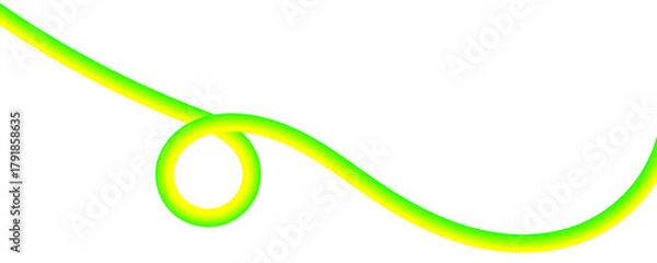 Fototapeta A unique curve 3d style abstract tube design illustration idea