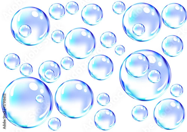 Obraz vector of blue soap bubbles