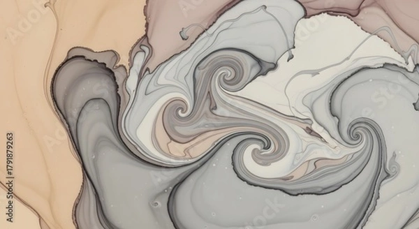 Fototapeta Alcohol Ink Art Swirl Fluid Abstract Background Texture Decorative Marble Pattern Luxury Design Paint Watercolor Elegant Backdrop