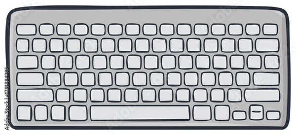Fototapeta Stylized Grey Computer Keyboard with Square Buttons Perfect for Technology Concepts and Typing or Online Communication Illustrations