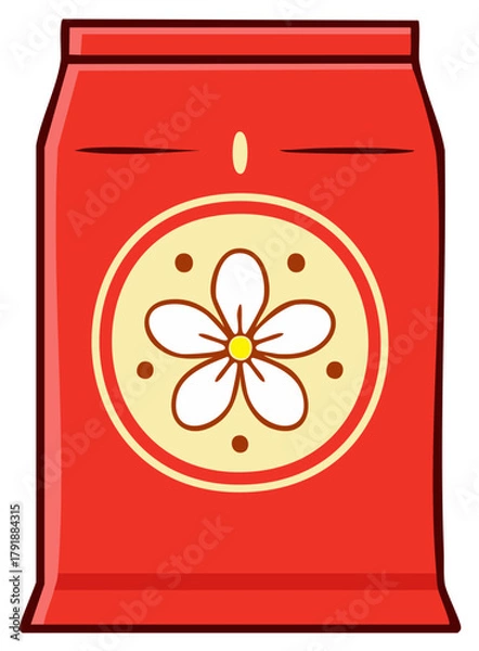 Fototapeta Festive Red Envelope with Floral Design Symbolizing Luck and Good Fortune