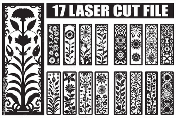 Obraz Laser cut floral patterns for crafts projects