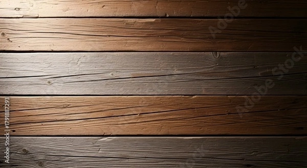 Fototapeta Weathered Wooden Planks Texture: Rustic Background Showcasing Natural Grain and Color Variations for Design Projects