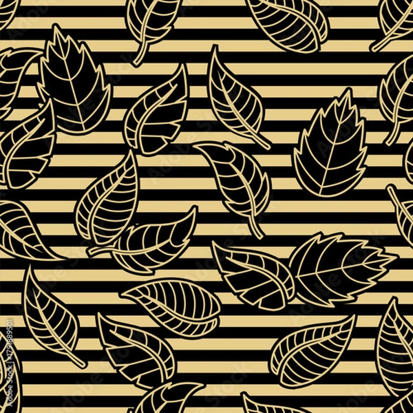 Fototapeta seamless pattern luxury leaf art deco design wallpapper