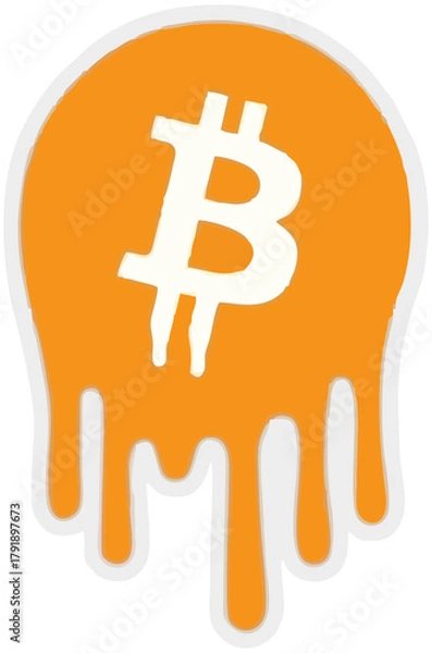 Obraz Golden Bitcoin Coin Illustration
