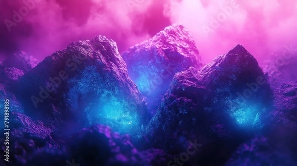 Fototapeta Neon Mountainscape