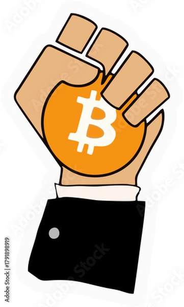 Obraz Golden Bitcoin Coin Illustration