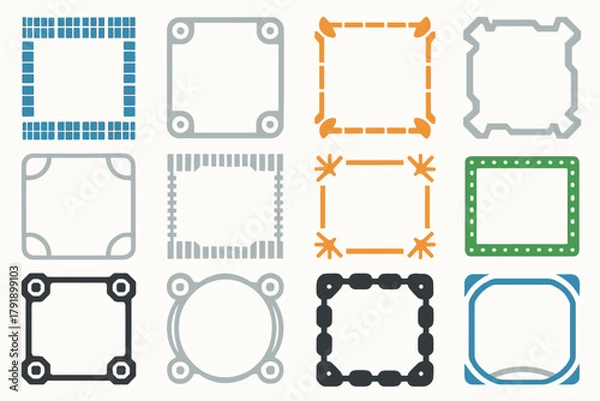 Fototapeta Space Station Module Design Icons Space Structure Frames