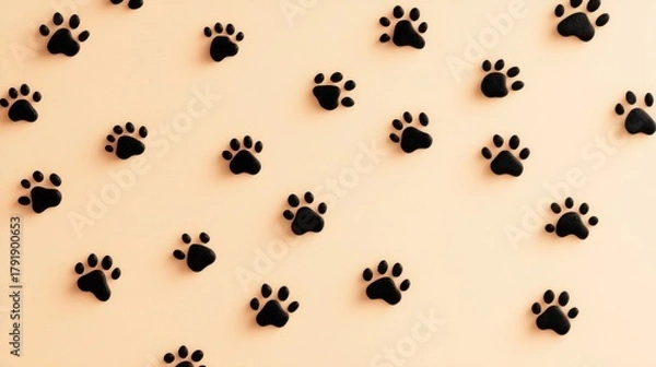 Fototapeta Paw Prints Pattern
