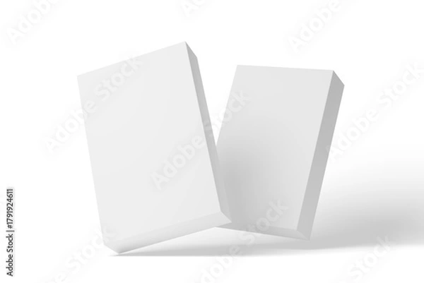 Obraz White blank cardboard package boxes mockup. Medicament 3d realistic box