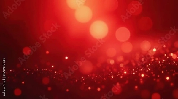 Obraz Abstract red bokeh lights and glitter sparkle background