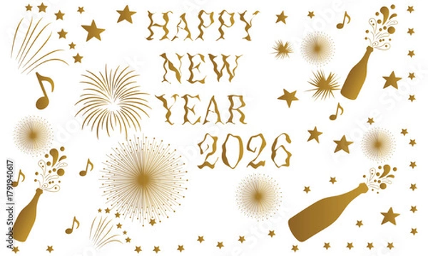 Fototapeta Festive happy new year 2026 celebration design