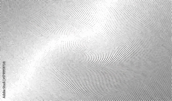 Fototapeta Wavy gradient halftone dots pattern texture background
