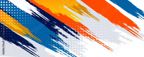 Fototapeta Colorful silhouette style design, grunge. Design concept to celebrate national sports day of badminton and basketball. Sports