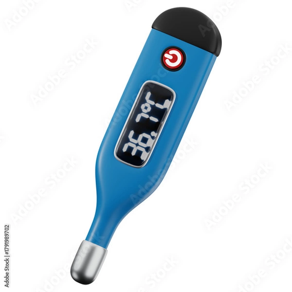 Obraz 3D thermometer icon. 3D icon render of thermometer with transparent background.