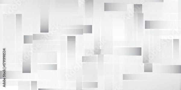 Fototapeta Design white square shape with futuristic concept background modern abstract simple art