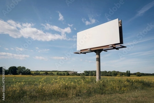 Obraz A photograph of a large, pristine white billboard