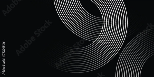Obraz Circular spiral sound wave rhythm from lines. vector illustration eps10