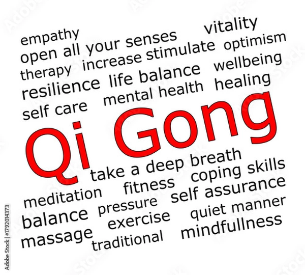 Fototapeta Qi Gong Wordcloud - illustration