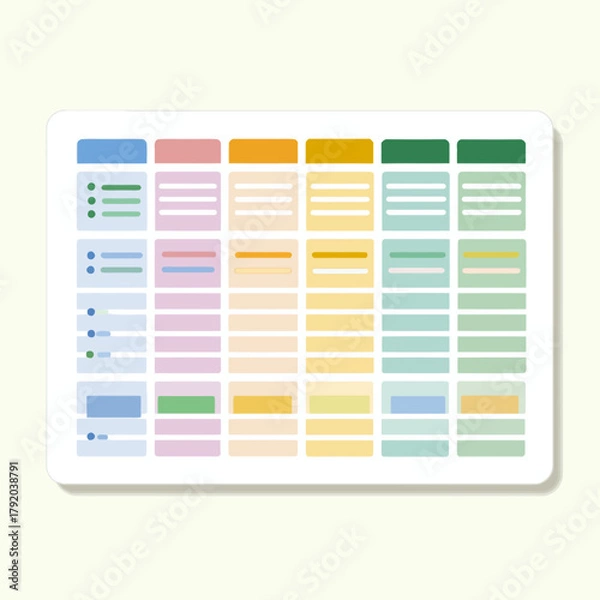 Obraz Flat design graphic of a simple data table information
