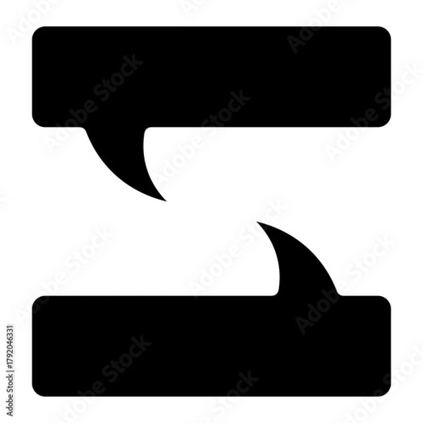 Fototapeta Speech bubble icon glyph style vector illustration