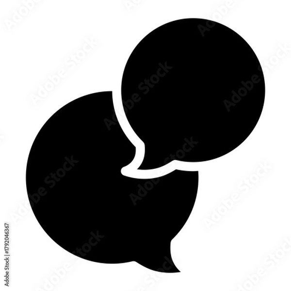 Fototapeta Speech bubble icon glyph style vector illustration
