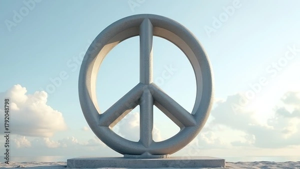 Fototapeta World Peace Day peace symbol sculpture 