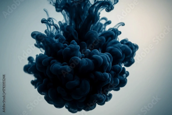 Fototapeta Echo Flow – Ink Swirl in Clear Water Tank