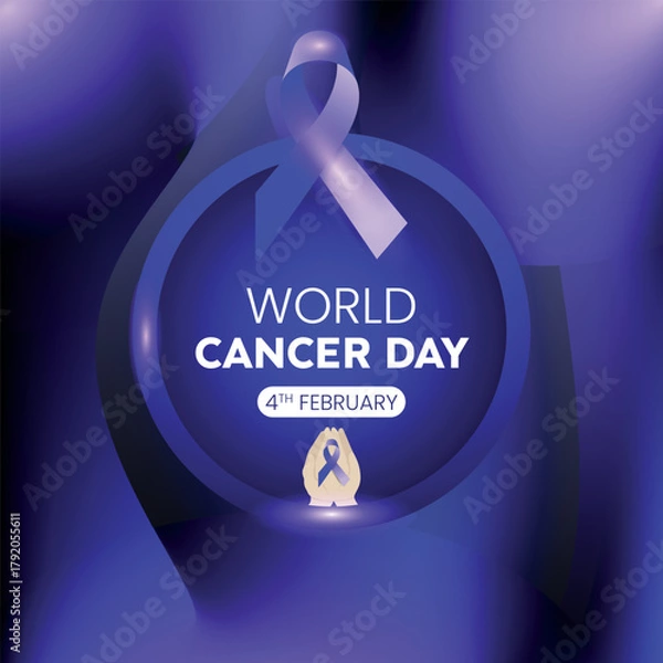 Fototapeta World Cancer day poster background template symbol vector illustration.
