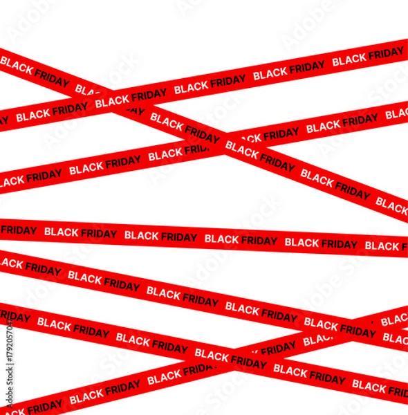 Obraz Black Friday Sale. Black Friday ribbons individually. Vector graphics
