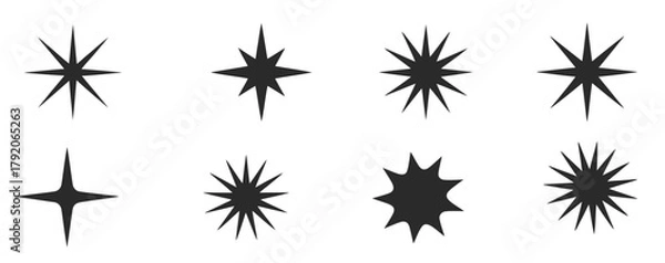 Fototapeta collection of nine different starburst shapes for design