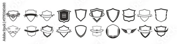 Fototapeta  collection of shield logos vector illustration