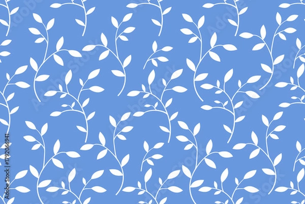 Fototapeta Hand drawn botanical seamless pattern. Abstract ornament of simple hand shadows of plants.Vector trendy background for Fashionable surface design, textile, fabric, prints.