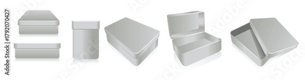 Fototapeta d tin box vector