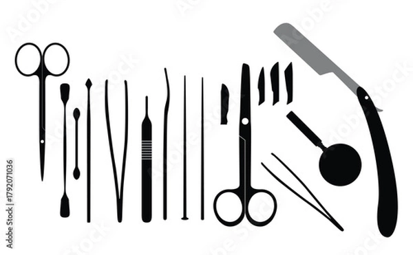 Fototapeta dissecting tools vector illustration