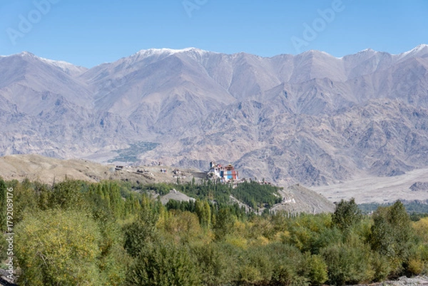 Fototapeta Matho, India - September 23, 2025: Exterior of Matho Monastery in Ladakh region