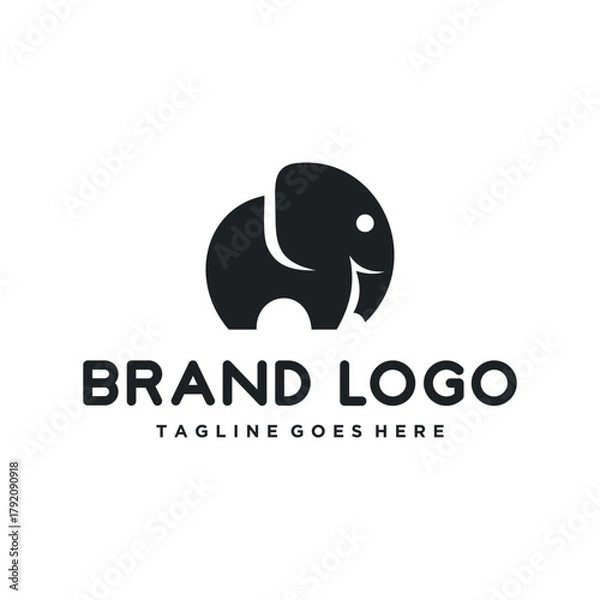 Obraz minimalist black elephant logo