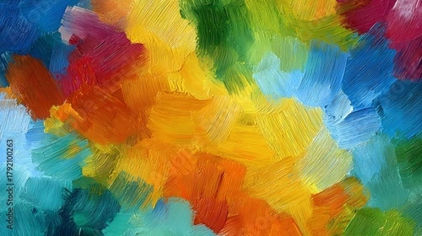 Fototapeta Vibrant Abstract Colorful Textured Painting with Swirling Patterns and Dynamic Movement