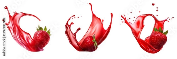 Fototapeta strawberry_red_liquid_splash_curve