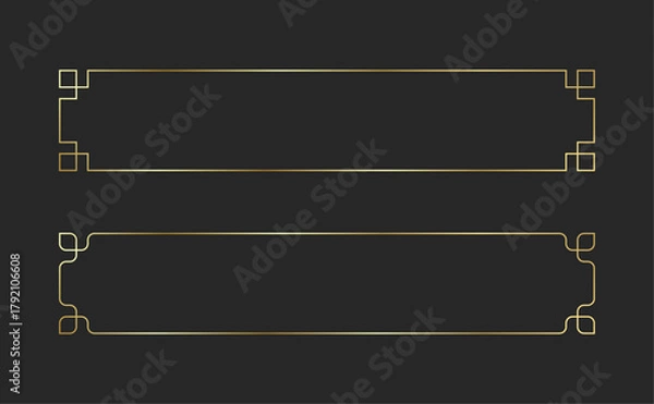 Obraz Gold Decorative Banner Frames Vintage Modern Border vector Set
