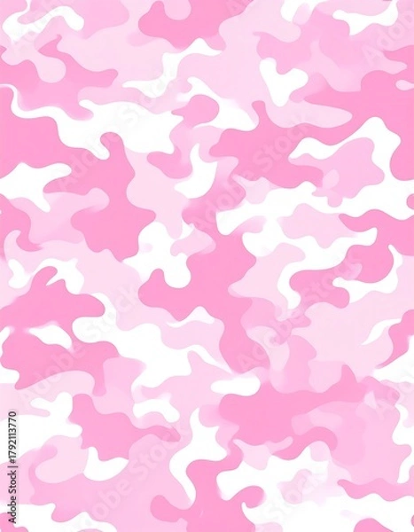 Obraz A seamless pattern featuring an abstract camouflage design in varying shades of pink and white, mimicking organic shapes