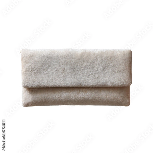 Obraz Soft, rectangular, off-white clutch with a front flap